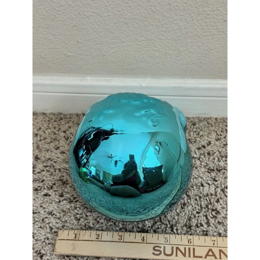 Cocinaware Day‎ Of The Dead Metallic 3D Skull Halloween Decor Blue Full Size
